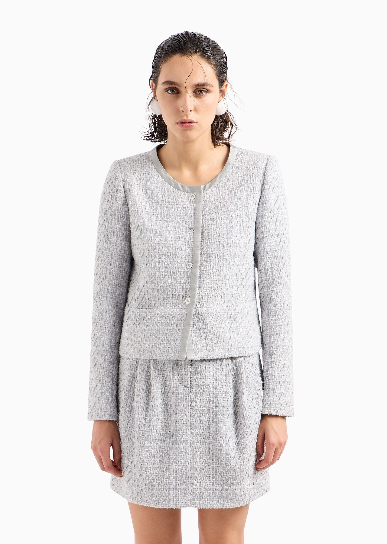 Lurex tweed single-breasted jacket - 2