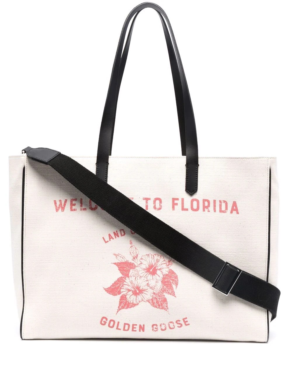 slogan print canvas tote - 1