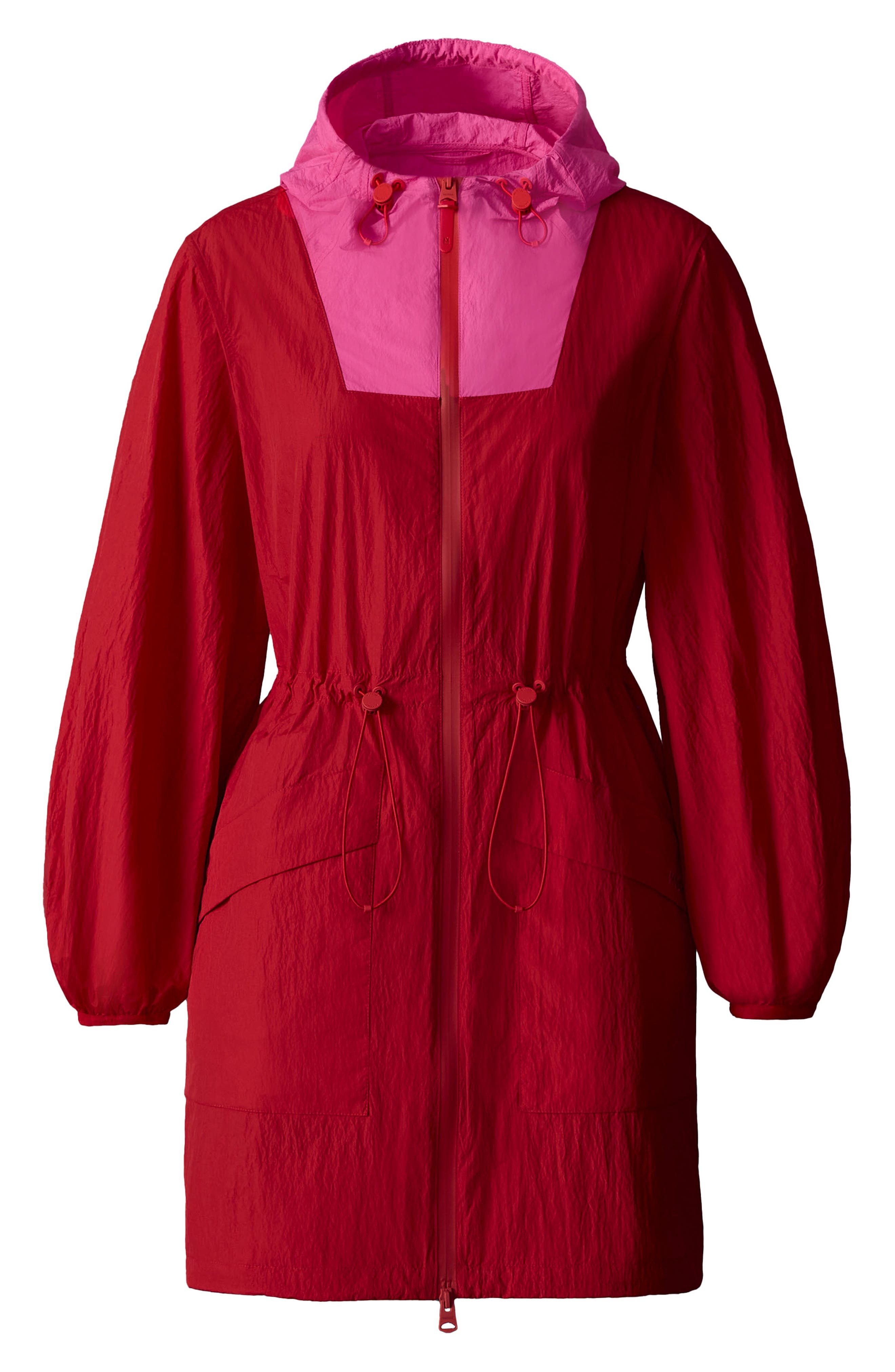 Mackage Alyster Packable Recycled Nylon Raincoat in Lava-Azalea at Nordstrom - 4