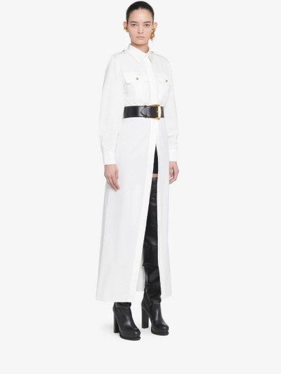 Alexander McQueen Women's Cutaway Military Shirt in Optic White outlook