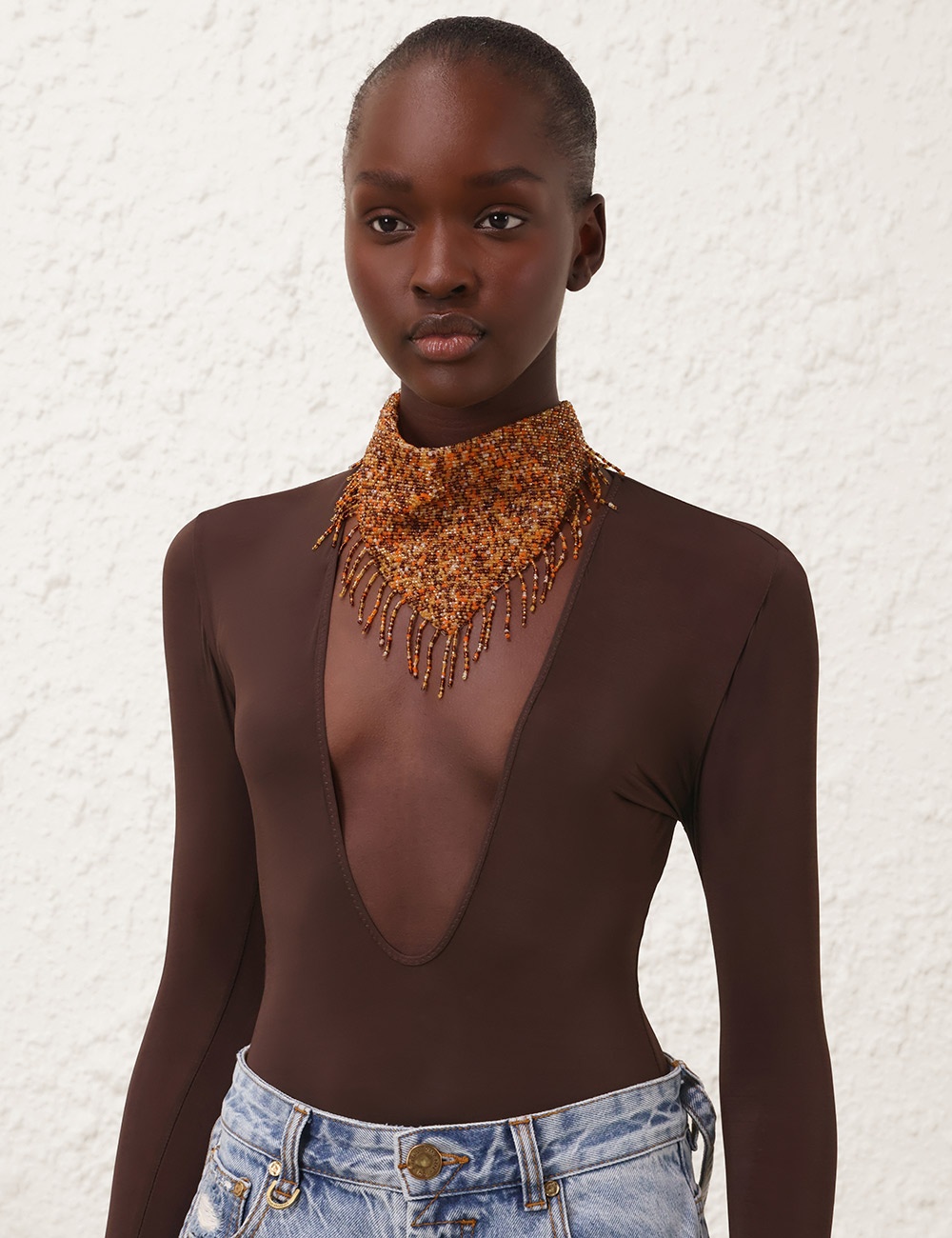 BEADED BANDANA SCARF - 5