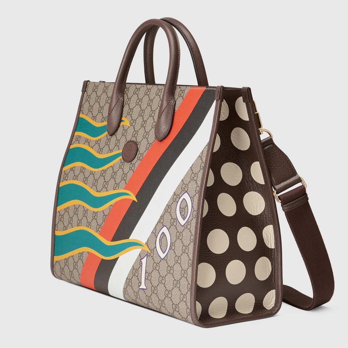 Medium tote with geometric print - 2