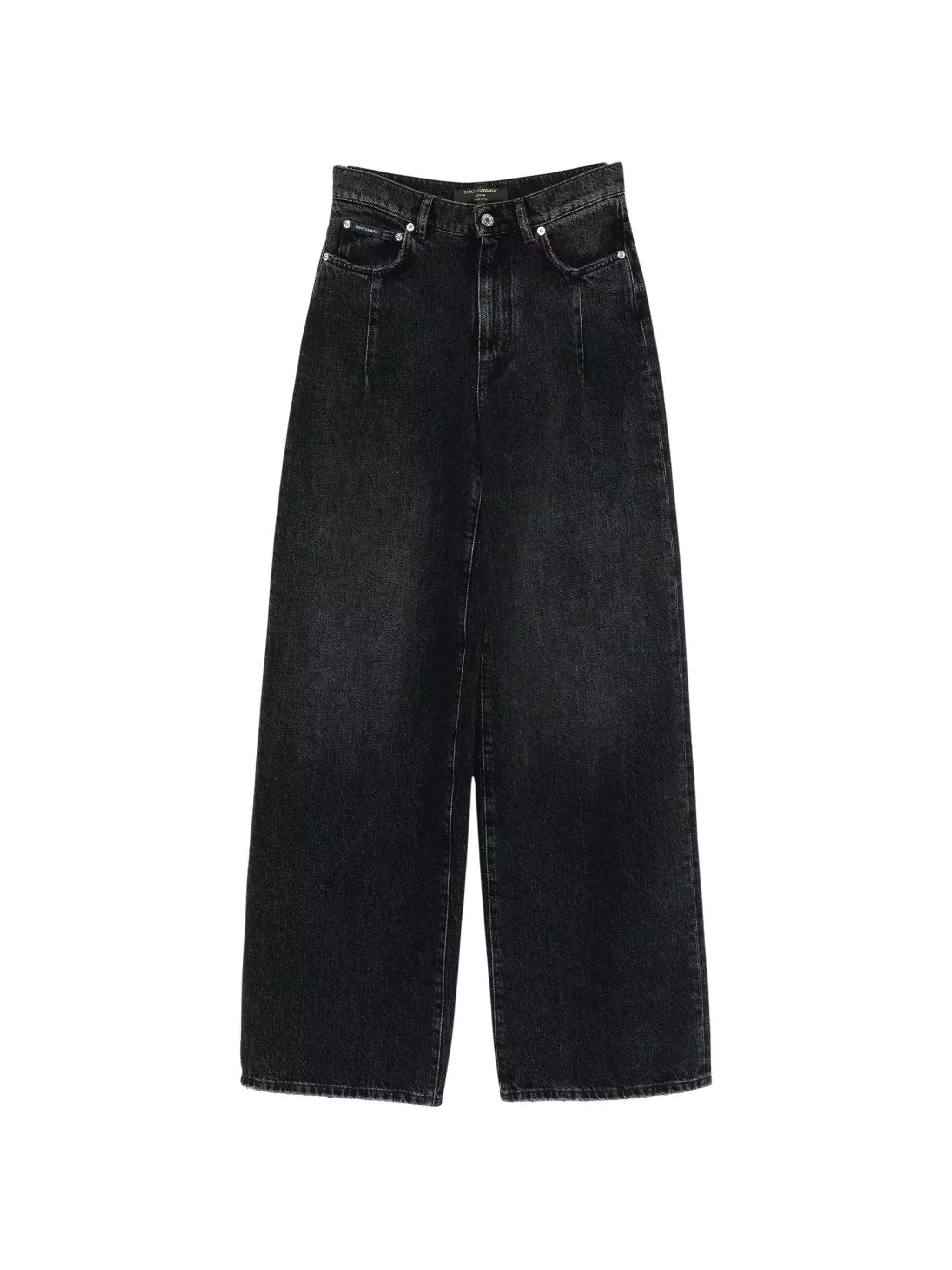 Wide-Leg Jeans with Logo Plaque - 1