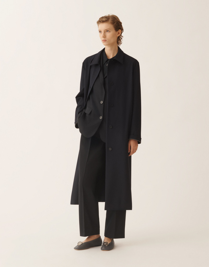 FABIANA FILIPPI Oversized jacket in night blue bistretch lightweight wool outlook