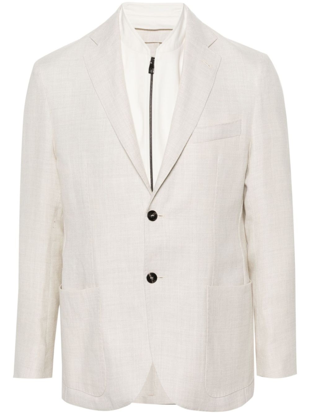 single-breasted layered blazer - 1