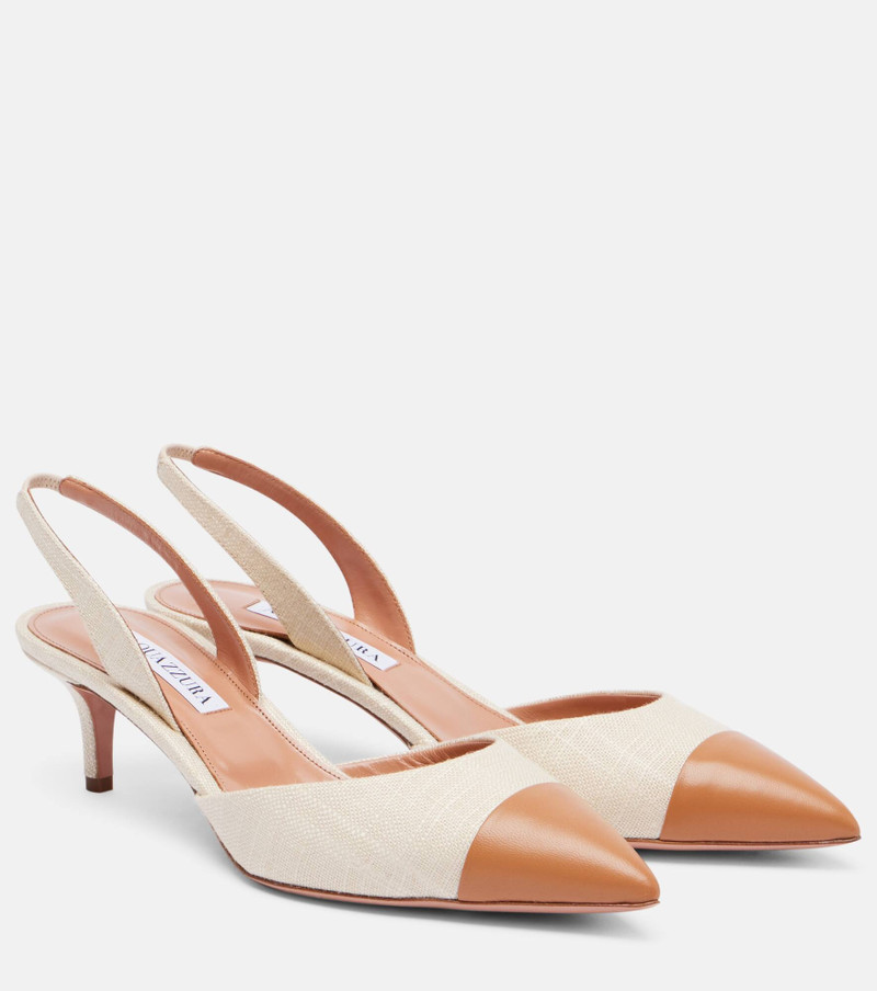 Milanese 50 leather slingback pumps 1