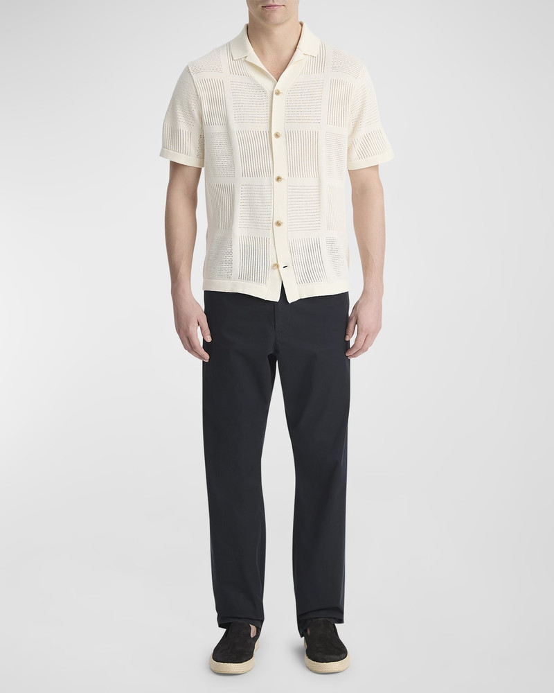 Vince Men's Patchwork Pointelle Camp Shirt outlook