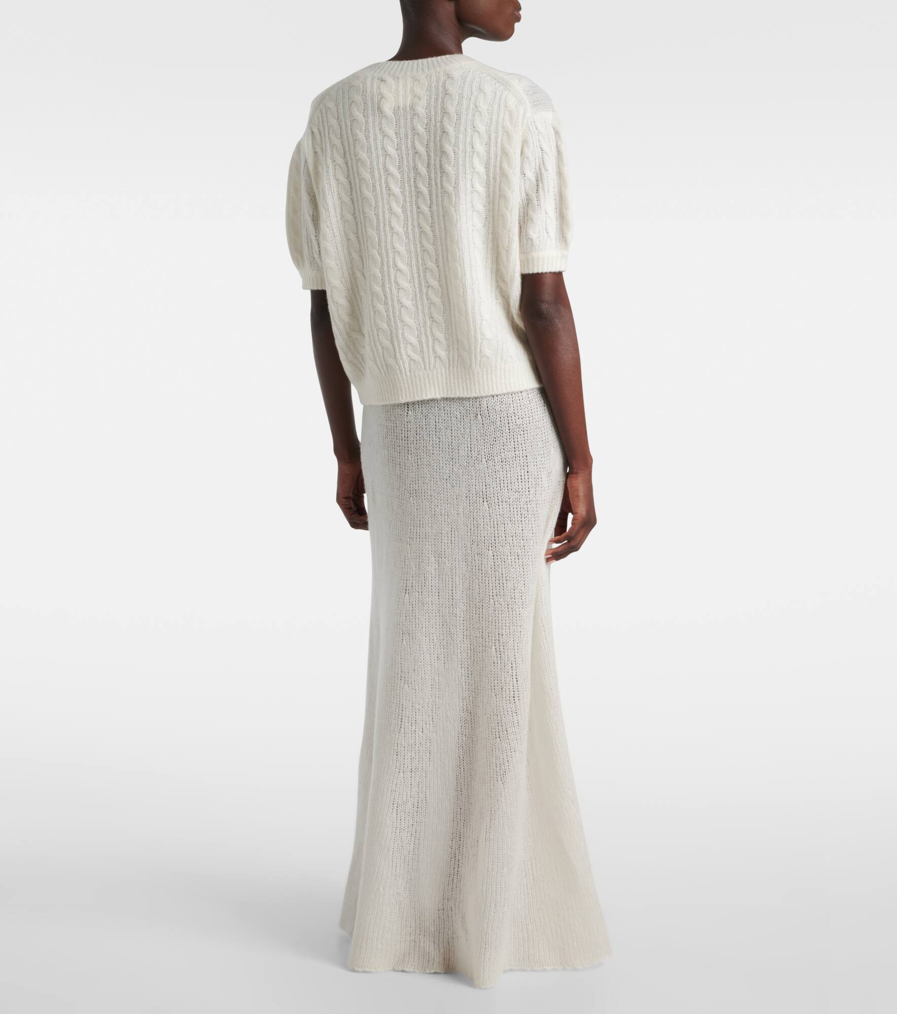 Kenzie cable-knit cashmere and silk sweater - 3