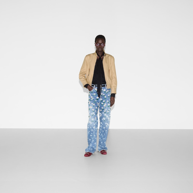 GUCCI Embossed cotton drill bomber jacket outlook