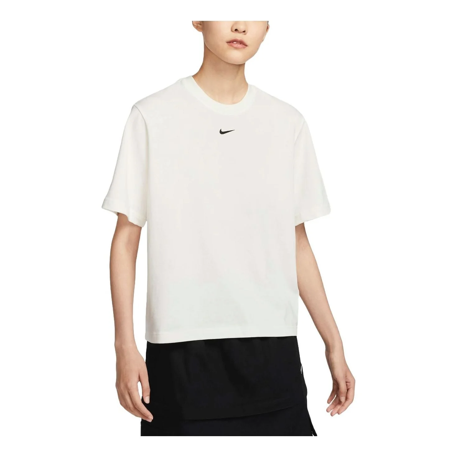 (WMNS) Nike Sportswear Essential Oversized T-shirt Asia Sizing 'Ivory' DD1238-134 - 1