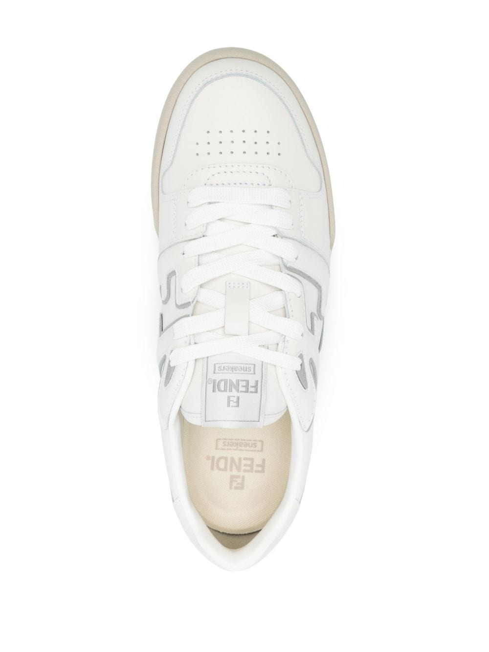 Match FF-appliquÃ© leather snekaers - 4