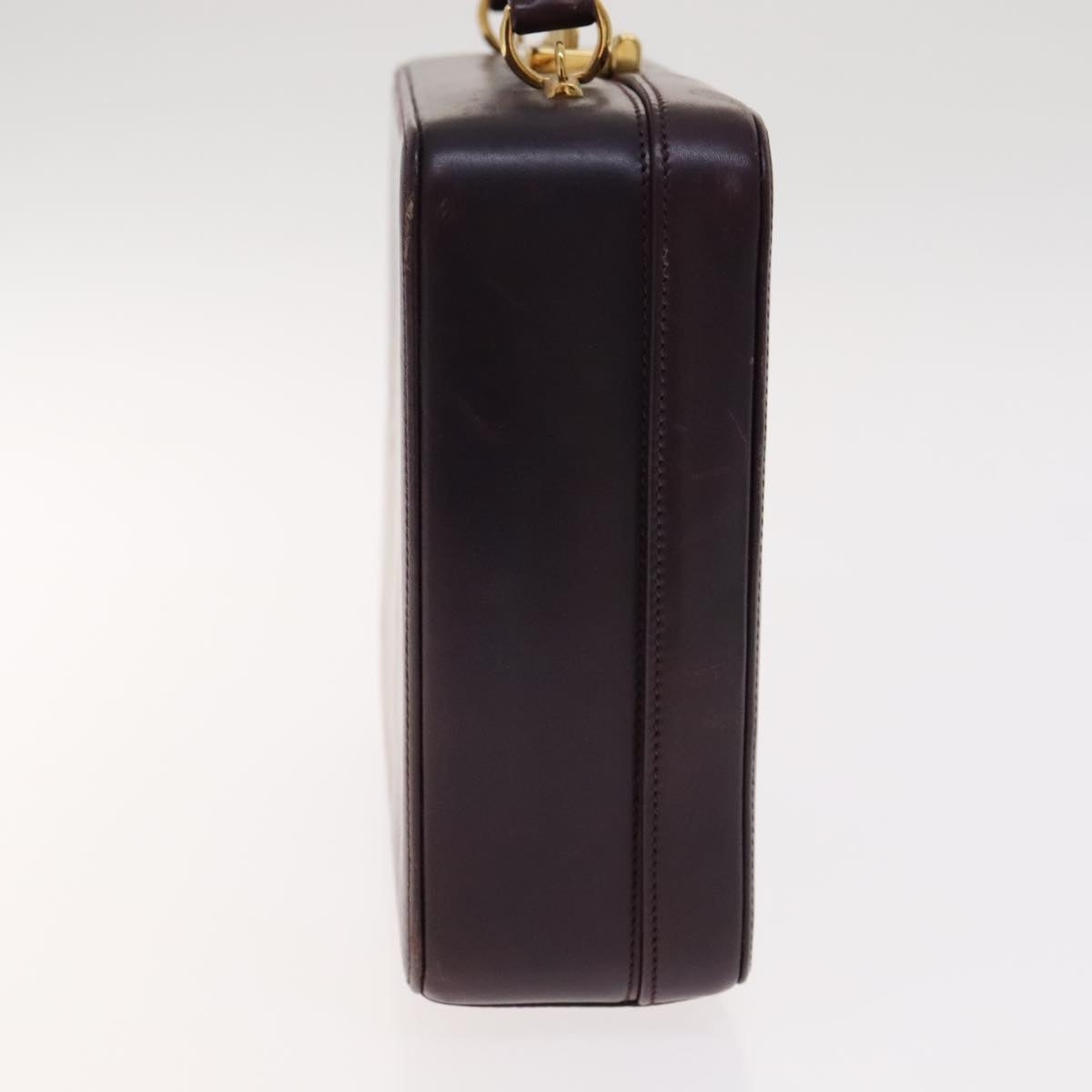 GUCCI Hand Bag Leather Purple Gold - 4