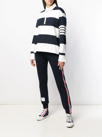 Thom Browne 4-Bar striped rugby polo outlook