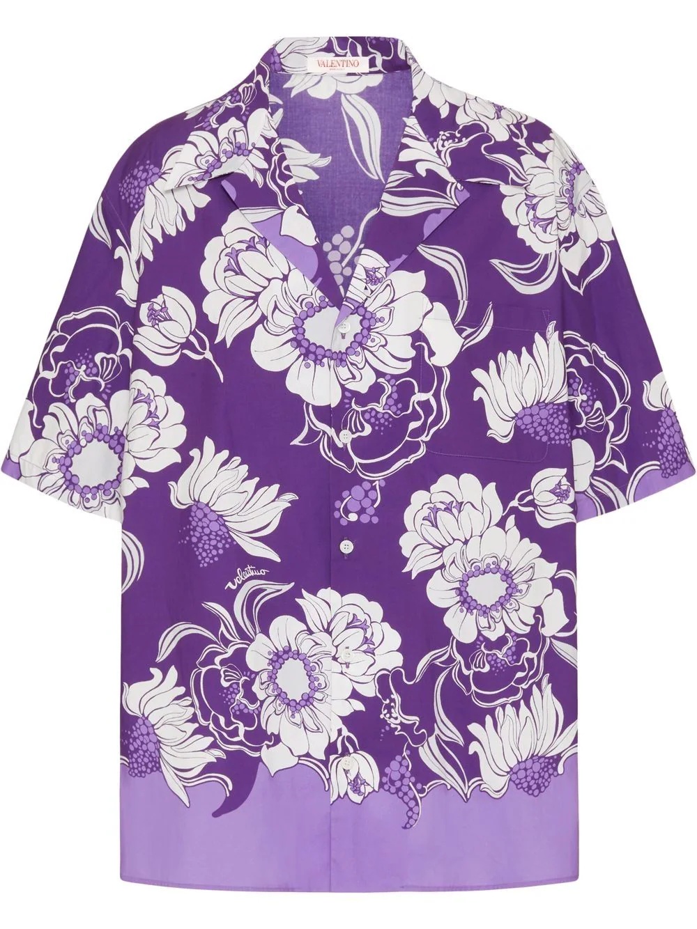 floral pattern camp collar shirt - 1