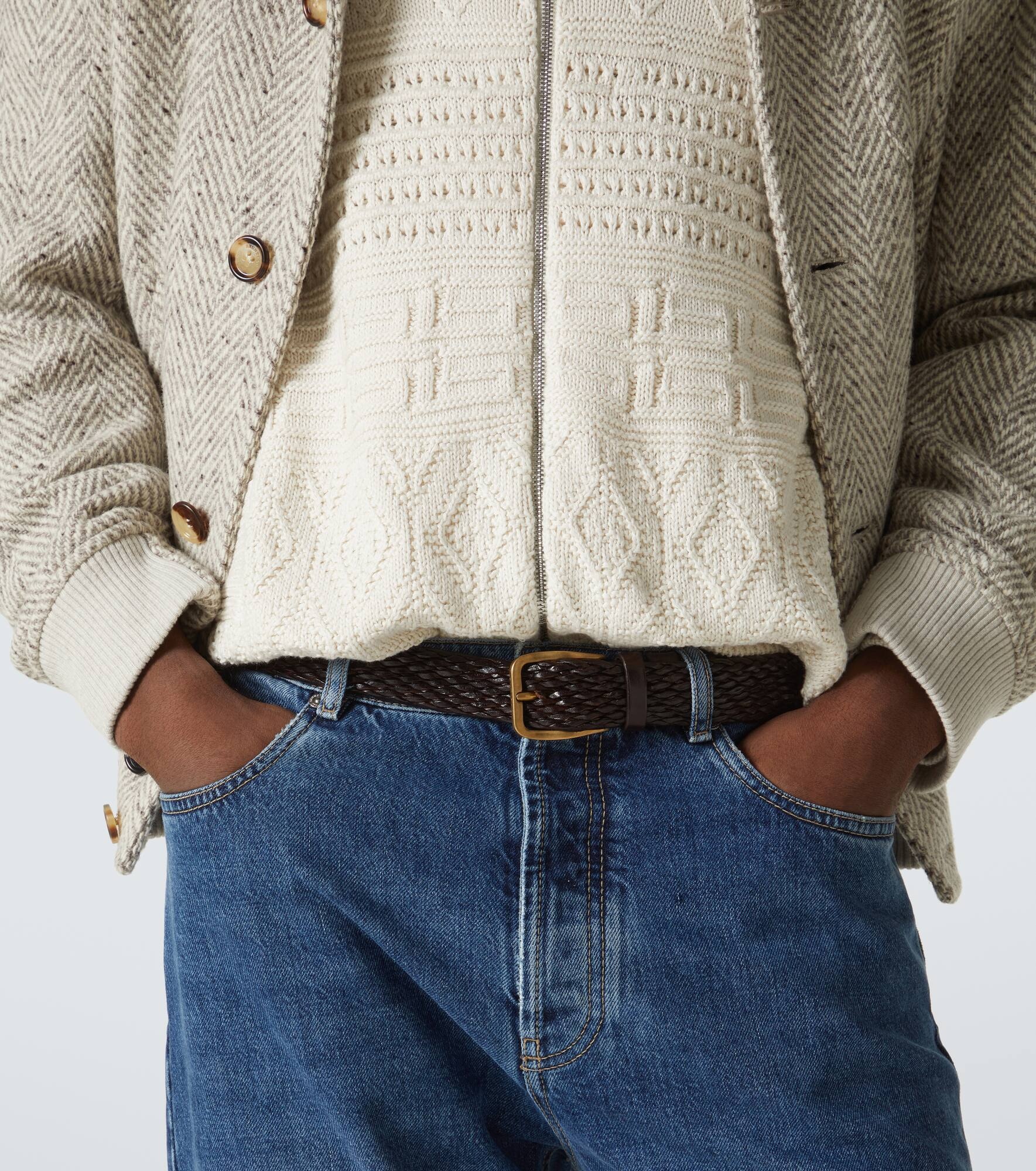 Braided leather belt - 3