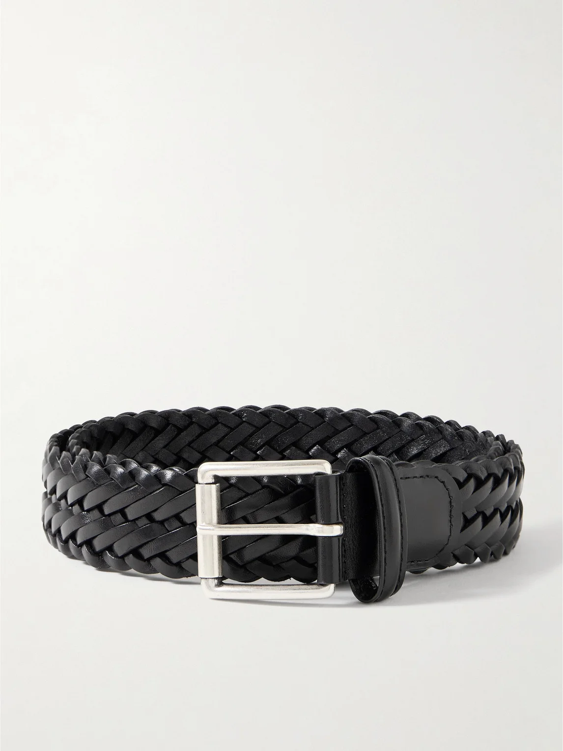 3.5cm Woven Leather Belt - 1