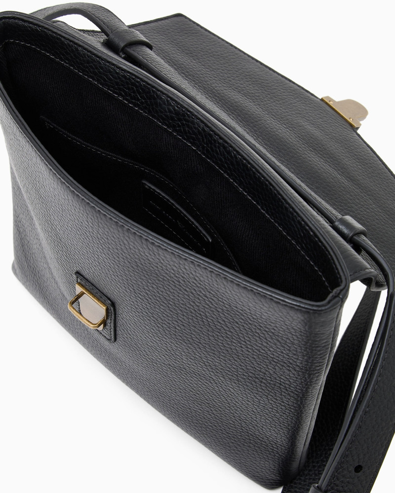 ICON PEBBLED LEATHER FLAT SHOULDER BAG 4
