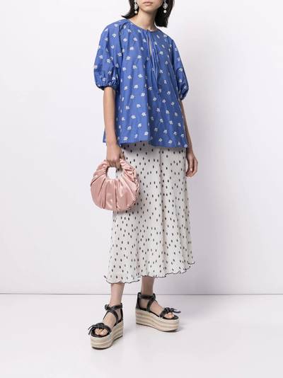 Erdem floral-print keyhole neck blouse outlook