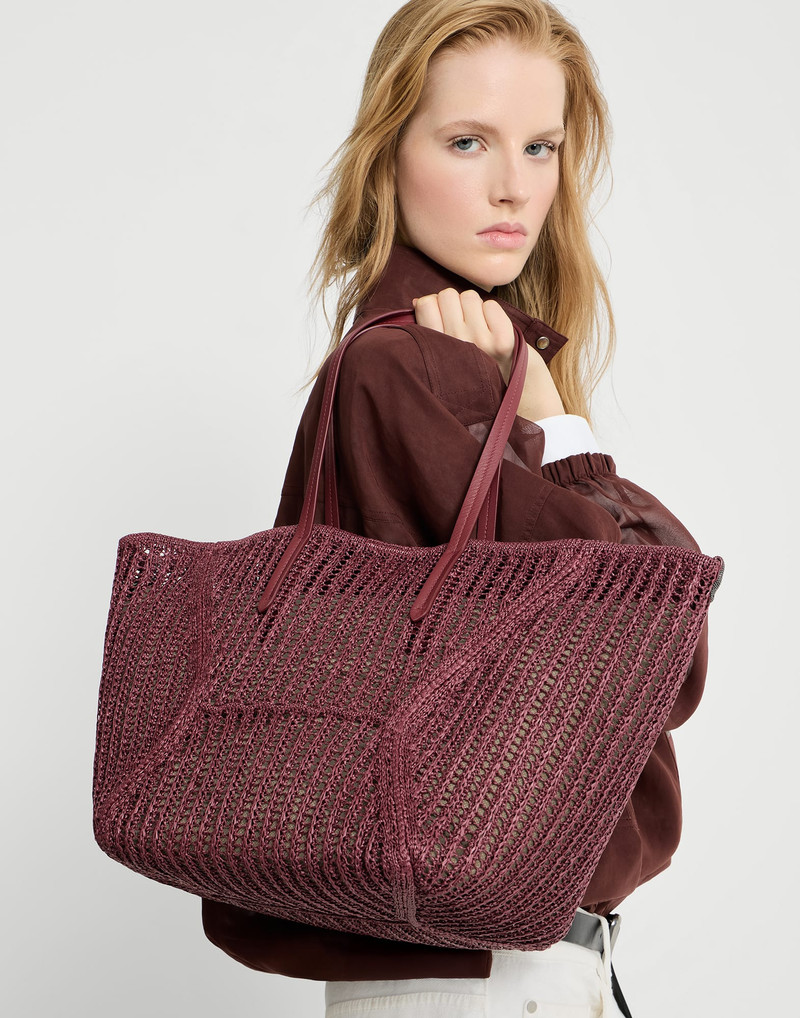 BC Duo bag in techno raffia knit with monili 4