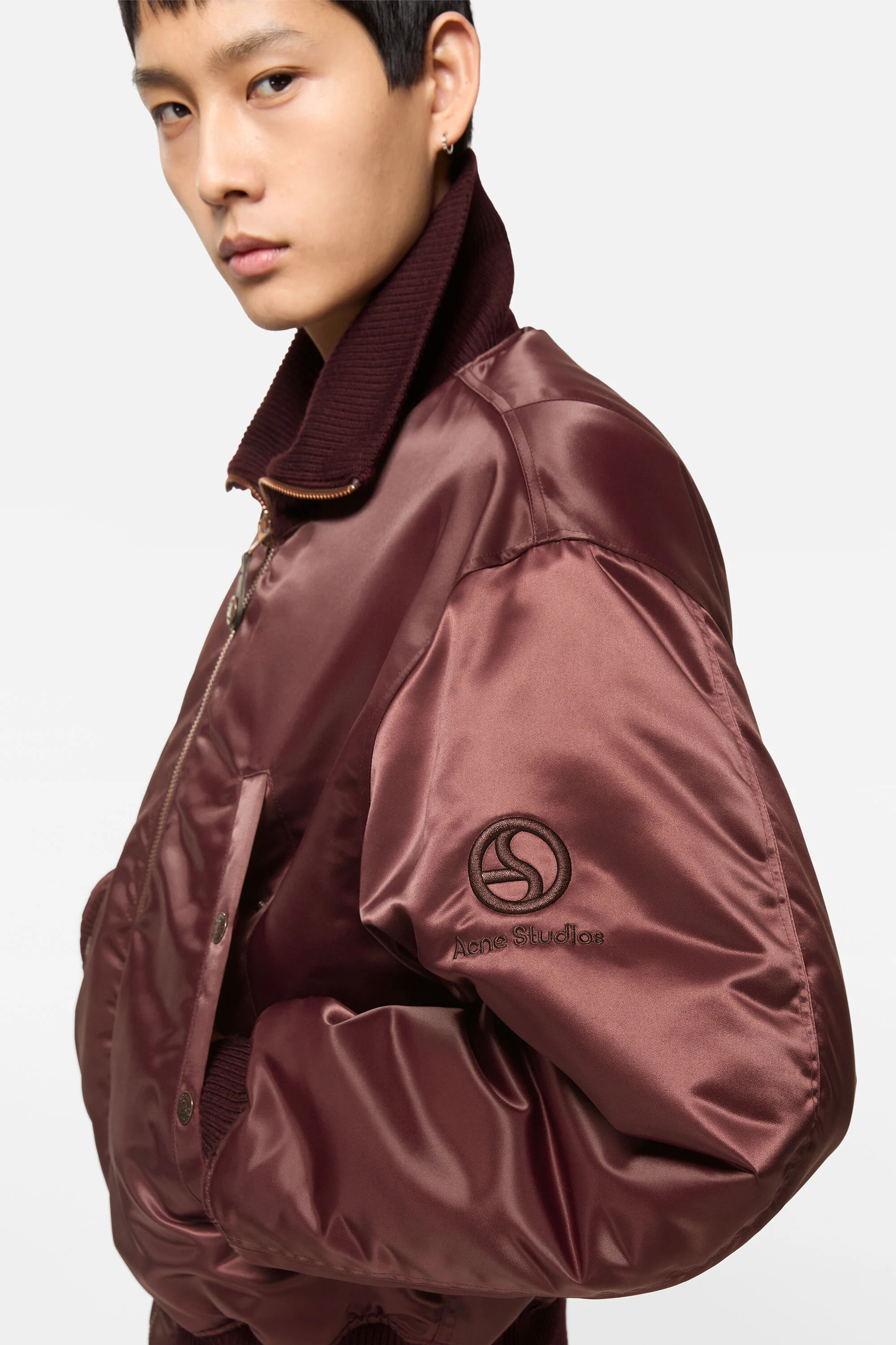 Technical bomber jacket - Burgundy - 4