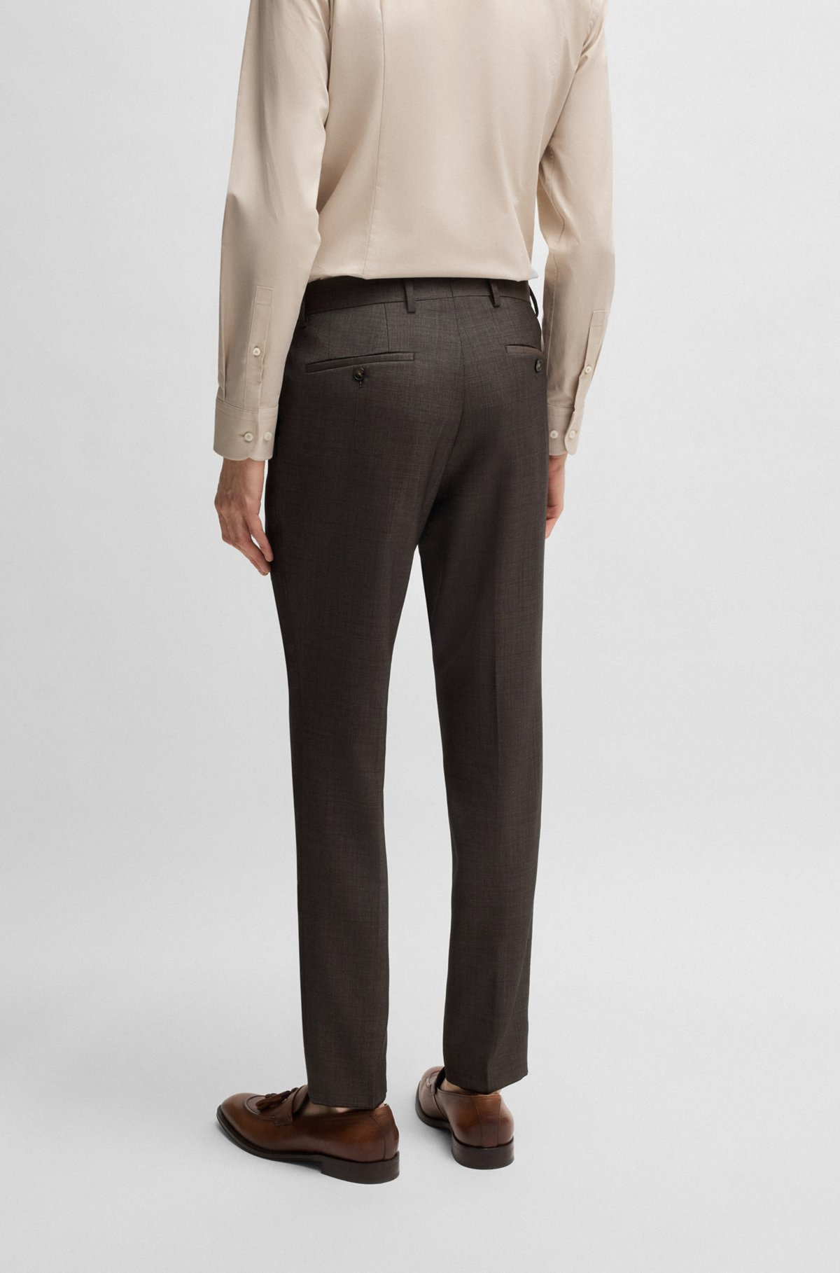 SLIM-FIT SUIT IN MICRO-PATTERNED STRETCH VIRGIN WOOL - 7
