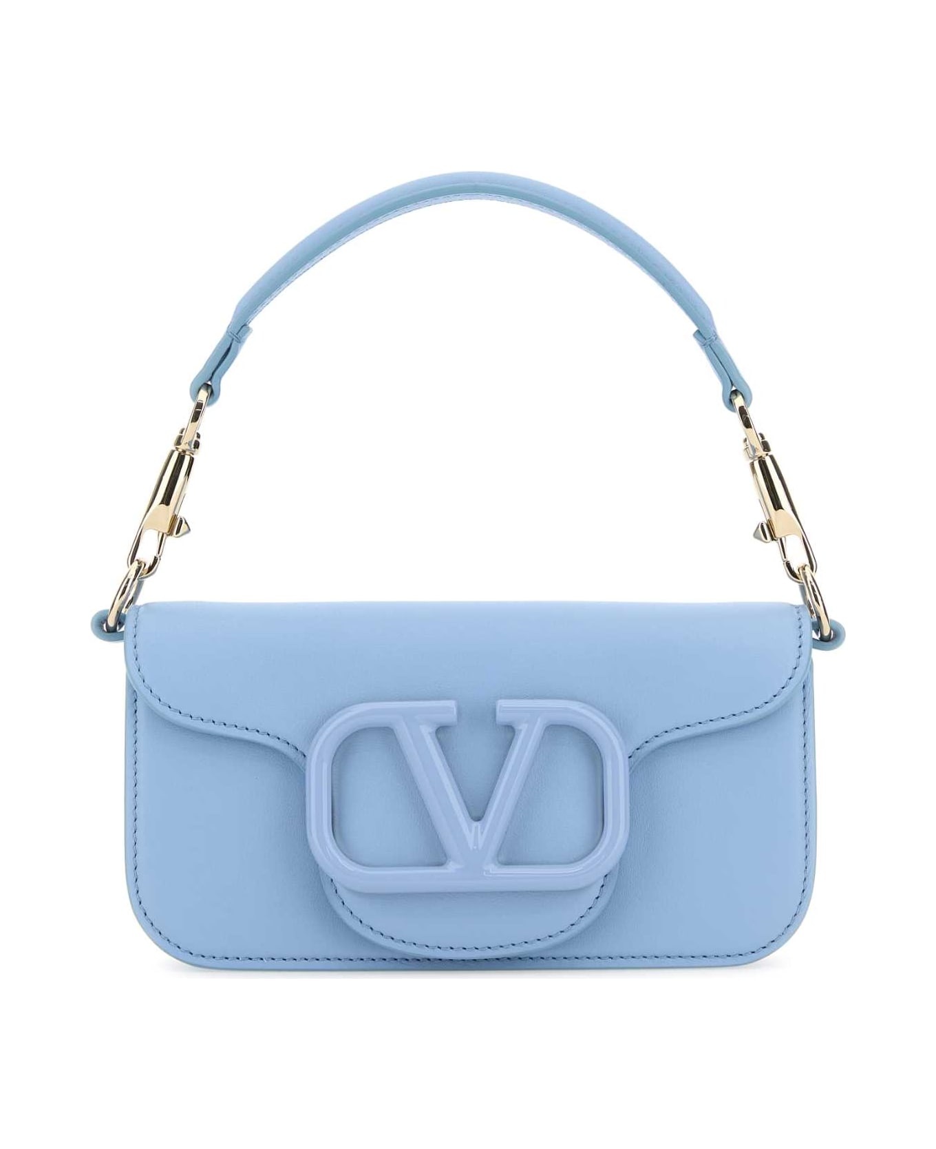 Light Blue Leather Locã² Handbag - 1