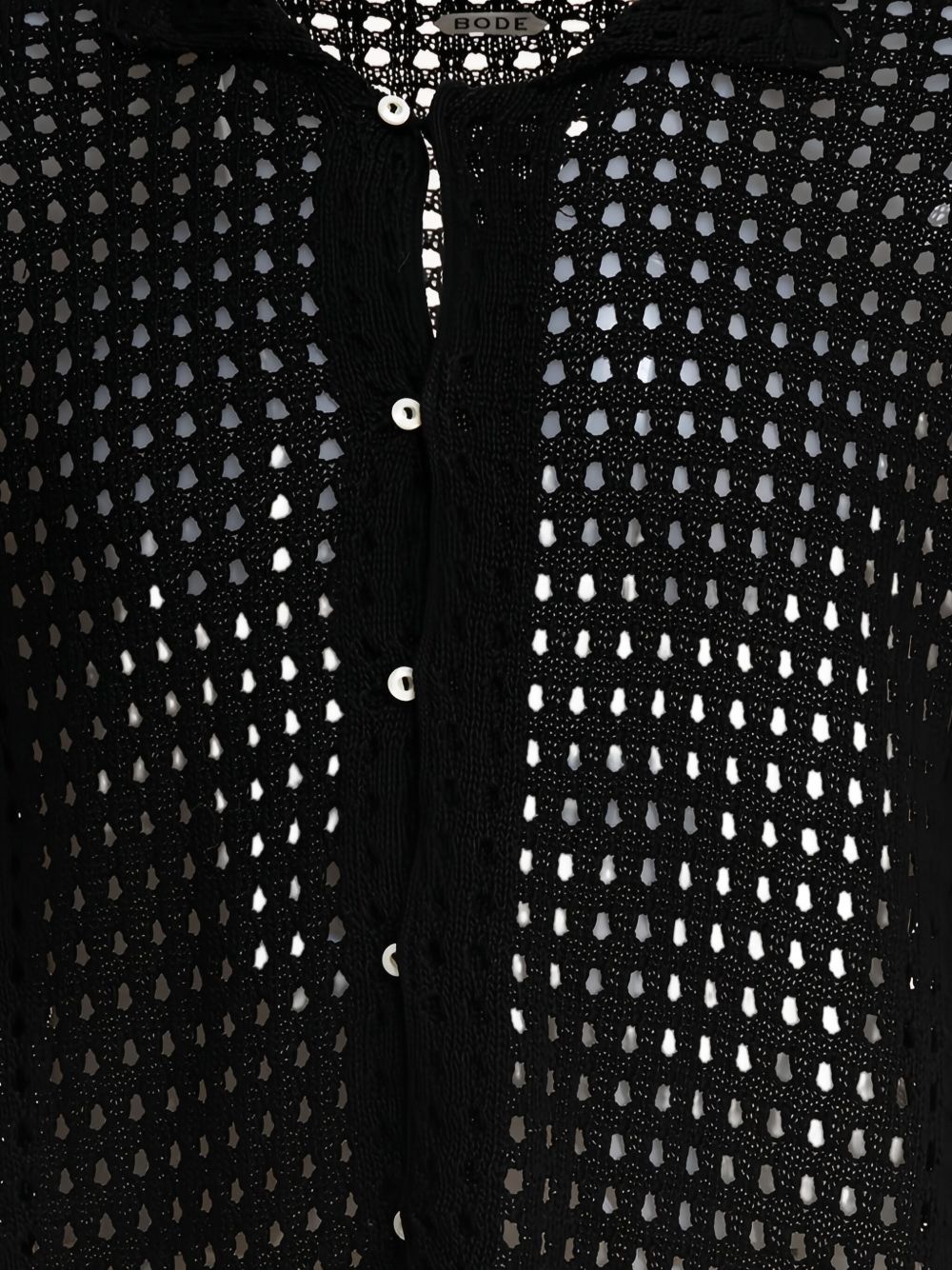 crochet-trimmed buttoned shirt - 3