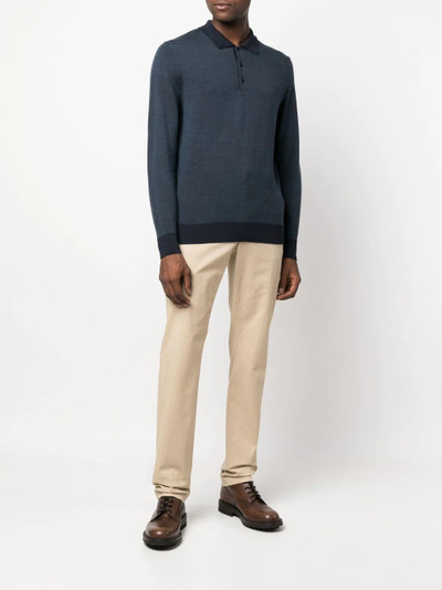 Canali long-sleeve wool polo shirt outlook