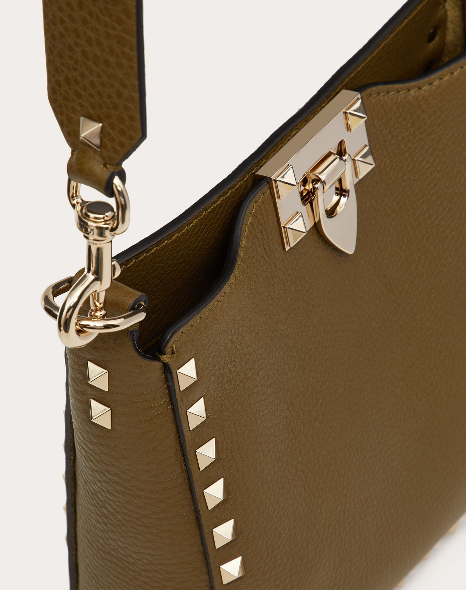 Mini Rockstud Grainy Calfskin Hobo Bag - 5