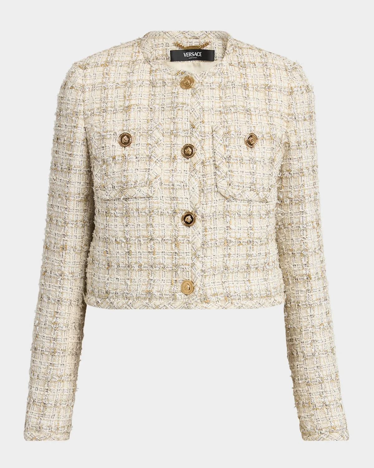 Metallic Eyelash Tweed Jacket - 1
