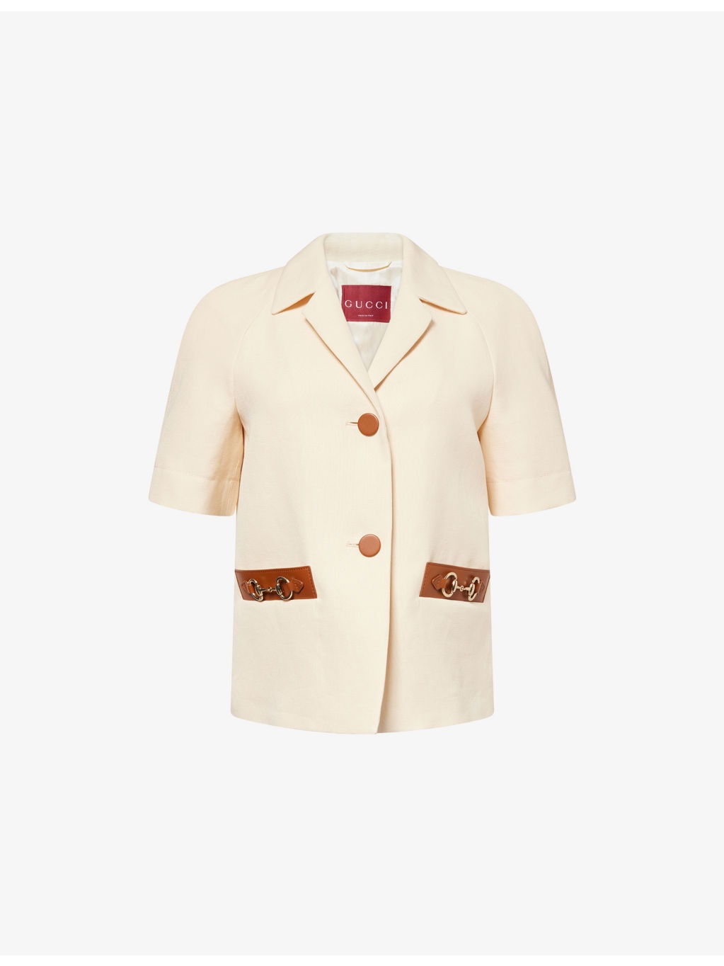 Horsebit Short-Sleeves Linen Jacket - 1