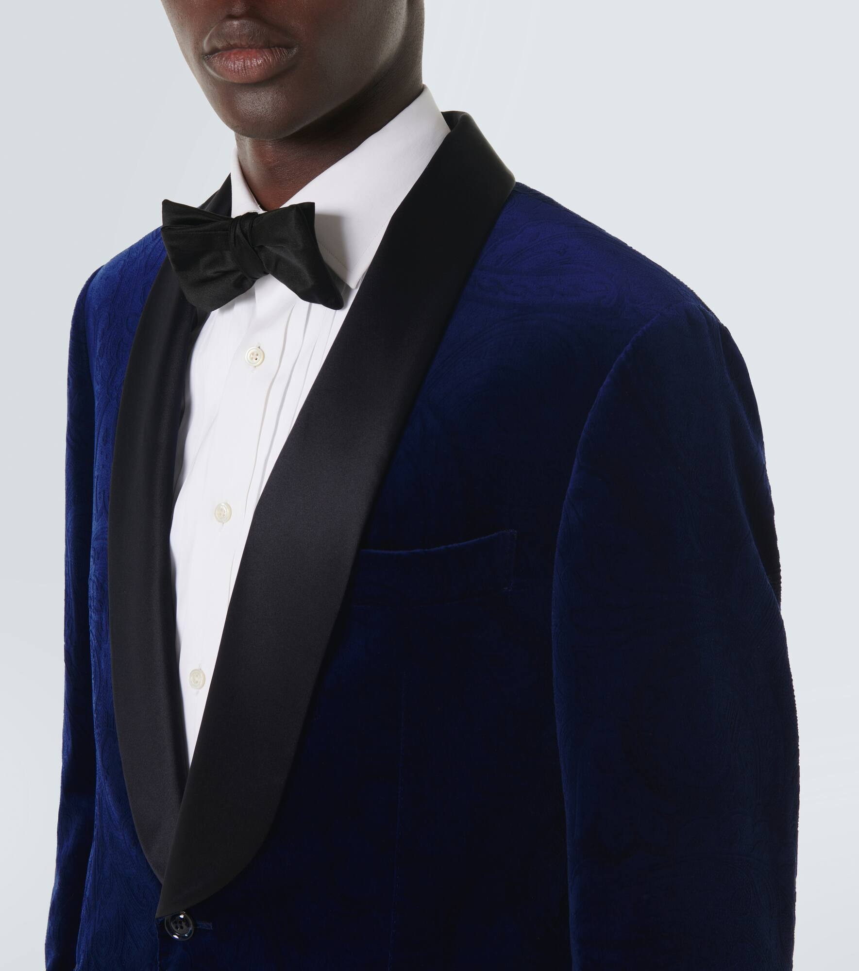 Paisley cotton velvet tuxedo jacket - 5