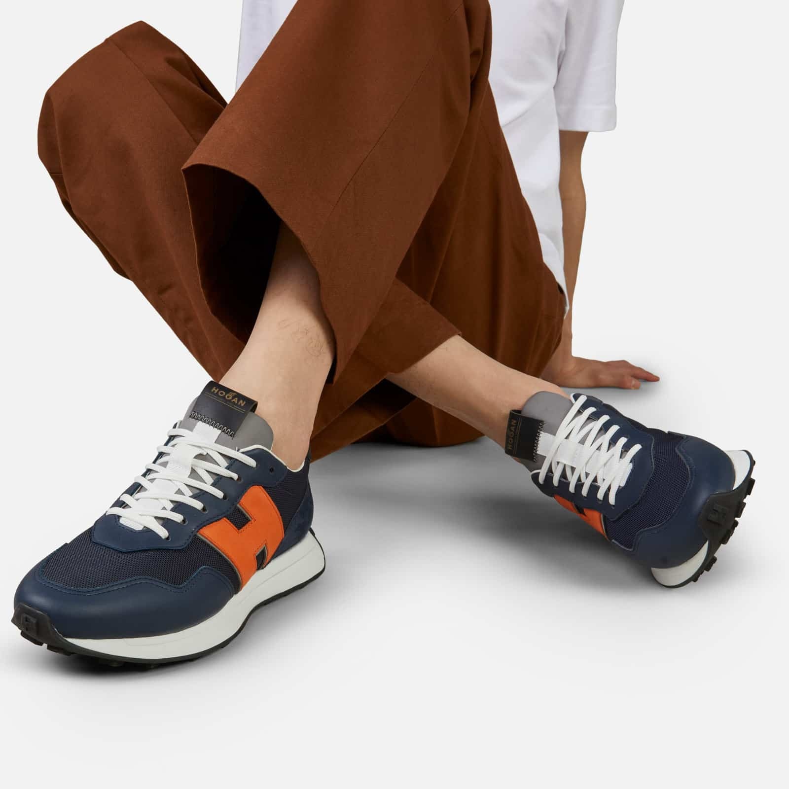 Sneakers Hogan H601 Orange Blue White - 7