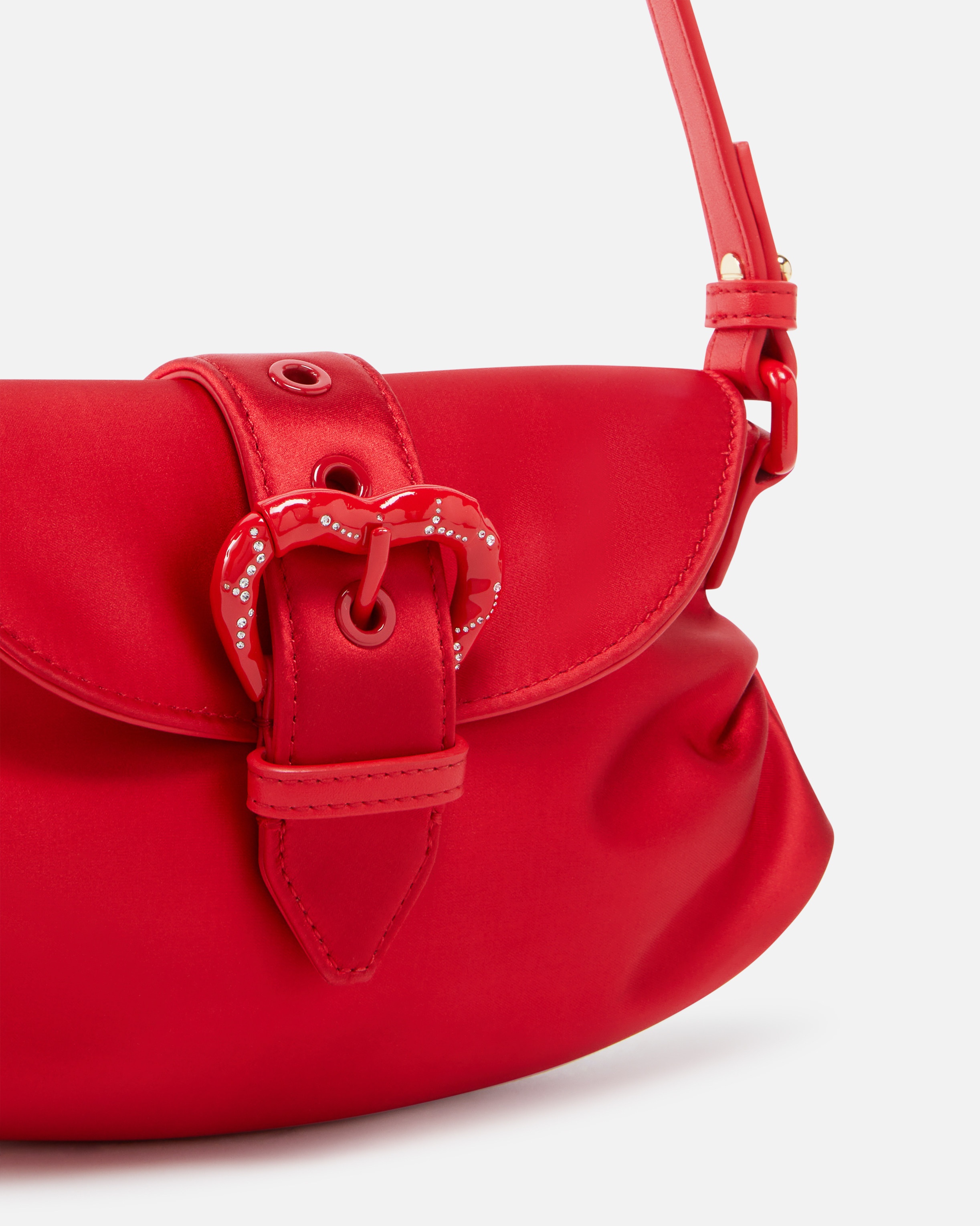SMALL JOLENE SHOULDER BAG IN DUCHESSE WITH HEART-SHAPED BUCKLE 3