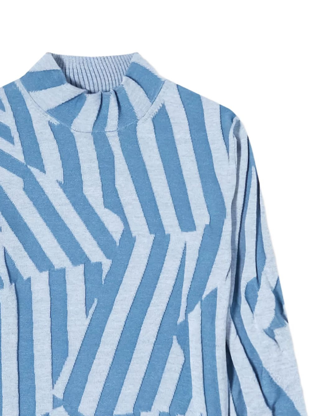 stripe-pattern high-neck sweater - 2
