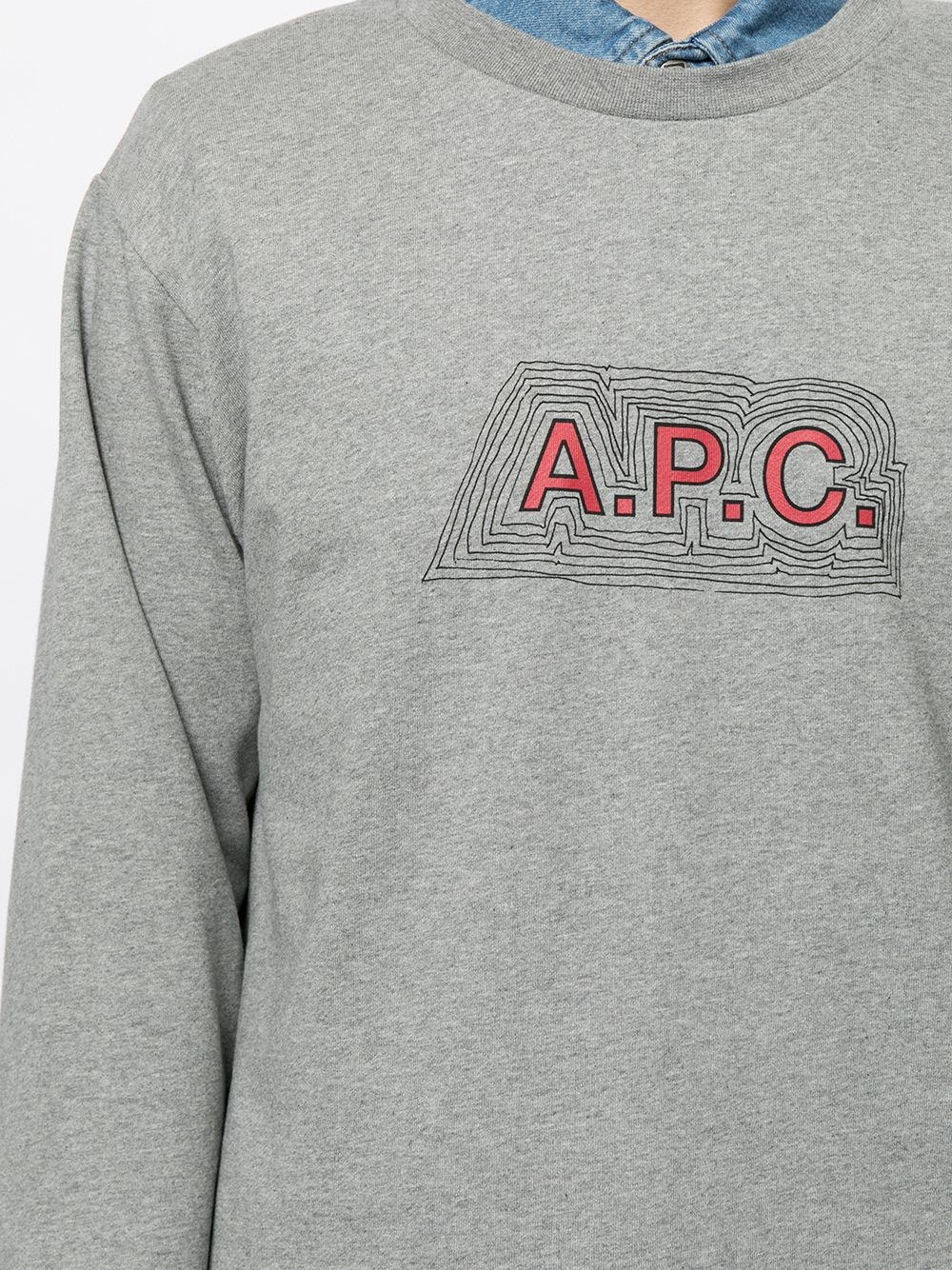 logo-print crew neck sweatshirt - 5