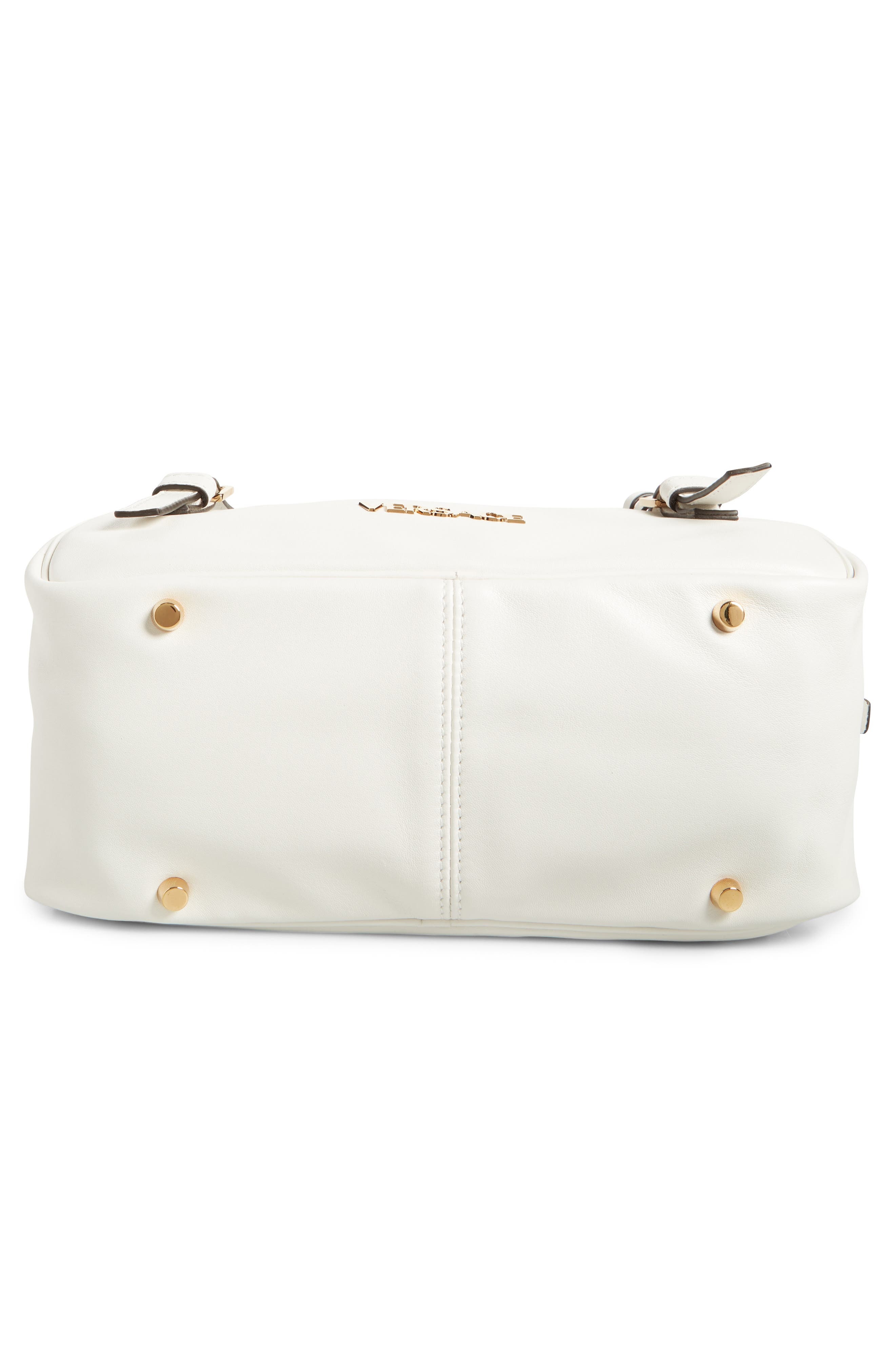 Versace Small Logo East/West Leather Shoulder Bag in Porcelain White Versace Gold at Nordstrom - 7