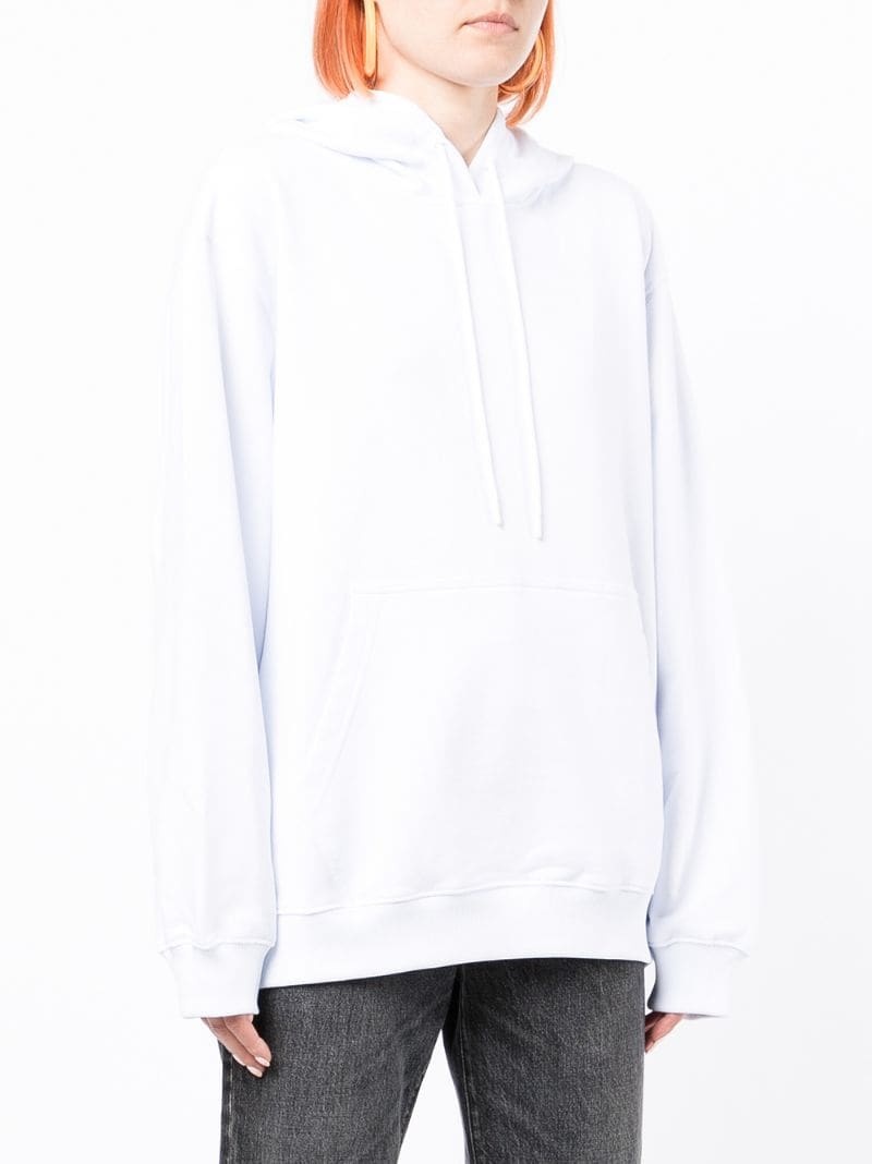 metallic-logo cotton hoodie - 3