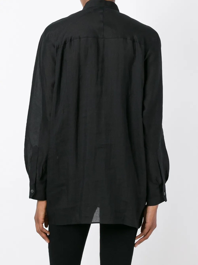 WOMEN'S BUTTON-UP BLOUSE - BLACK/WHITE 3