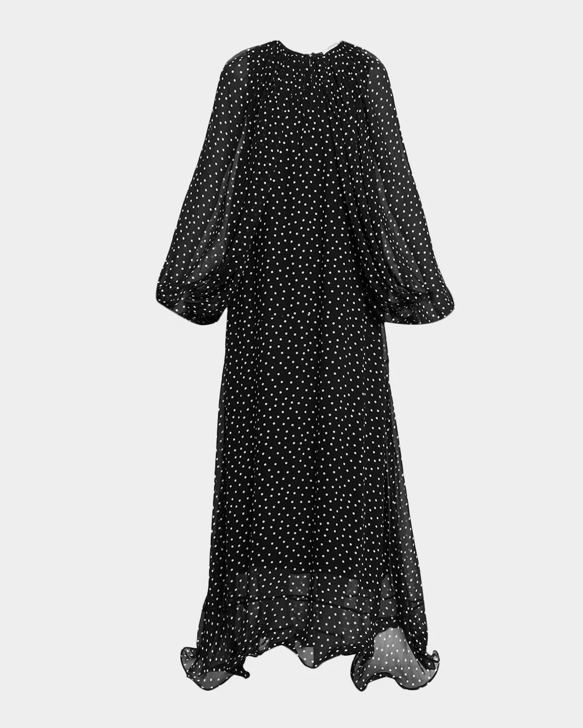 Dancing Dots Polka-Dot Flounce Maxi Dress - 1