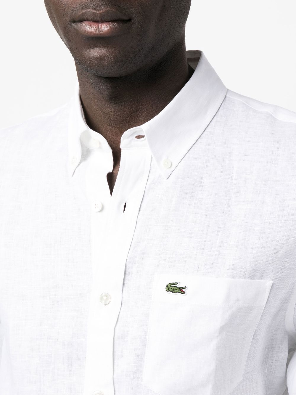 logo-embroidered button-down shirt - 5