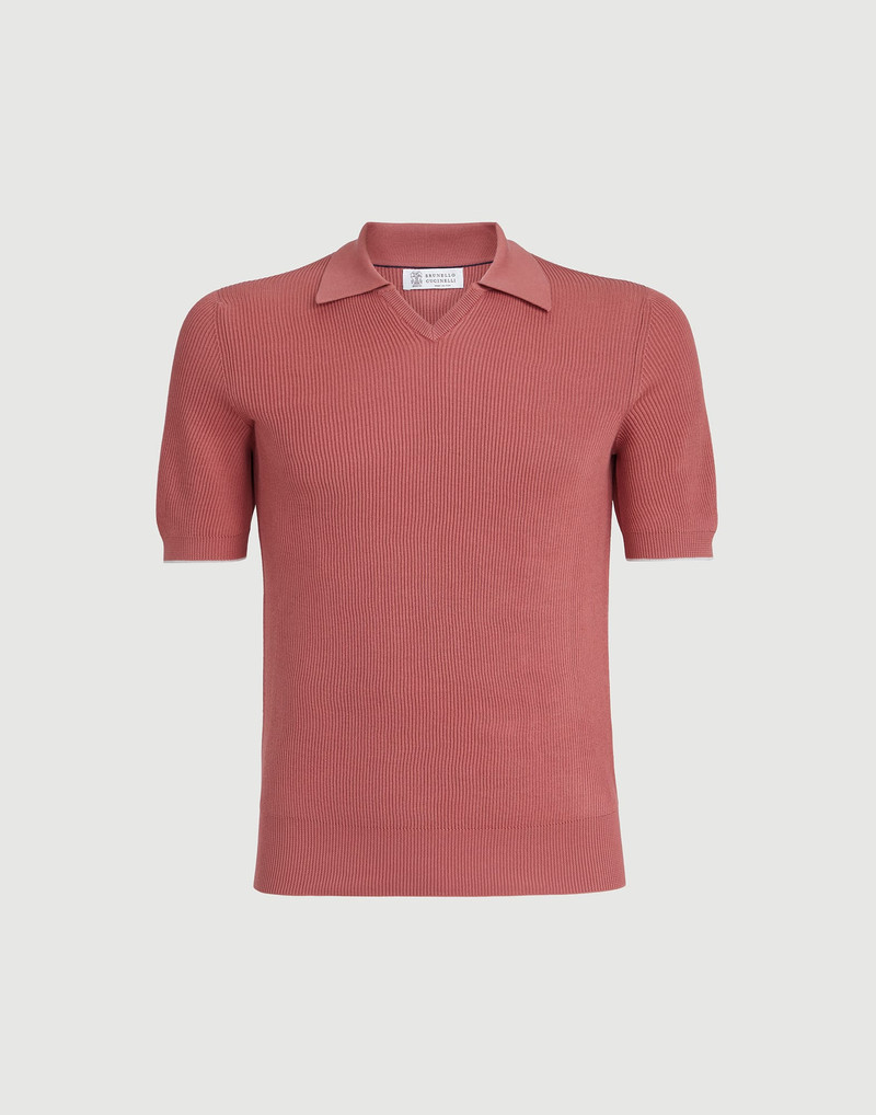 Cotton English rib knit polo 1
