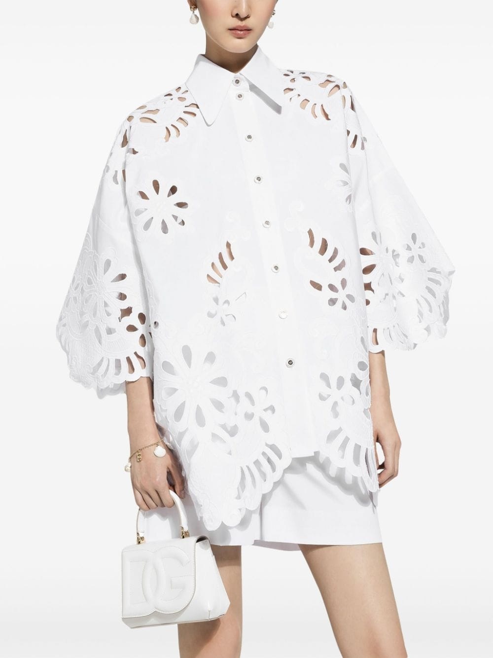 cut-out cotton shirt - 5