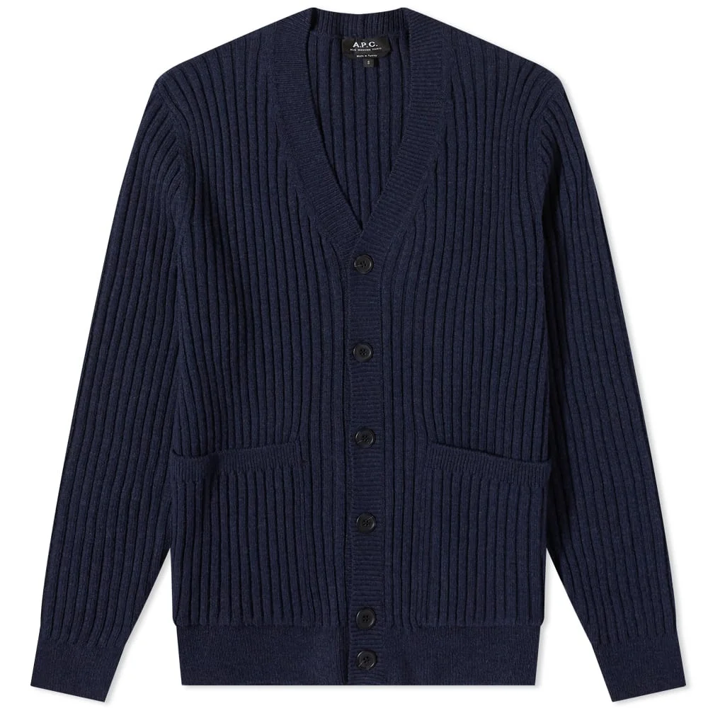 A.P.C Corantin Ribbed Cardigan - 1