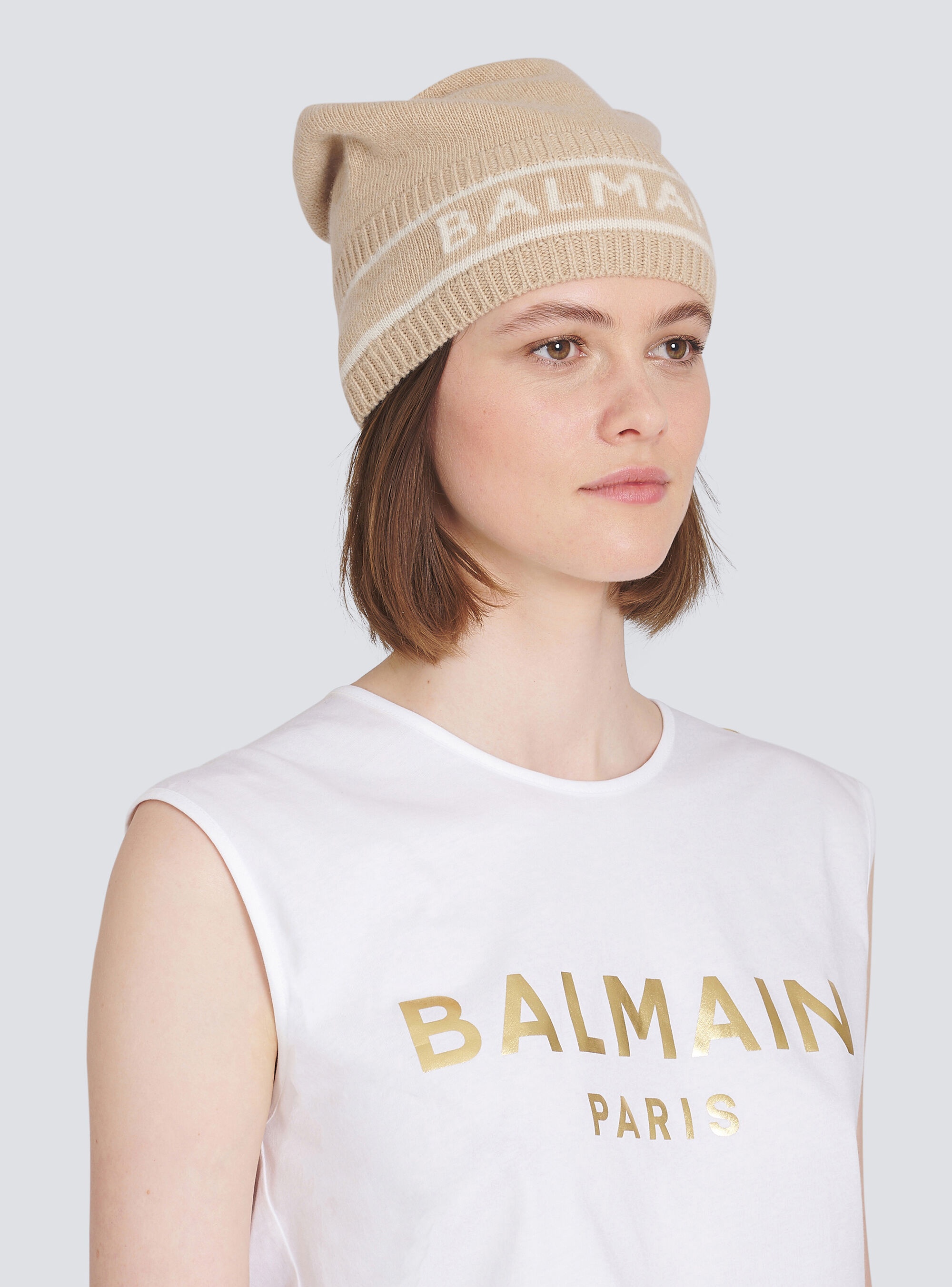 Wool beanie with Balmain logo - 2