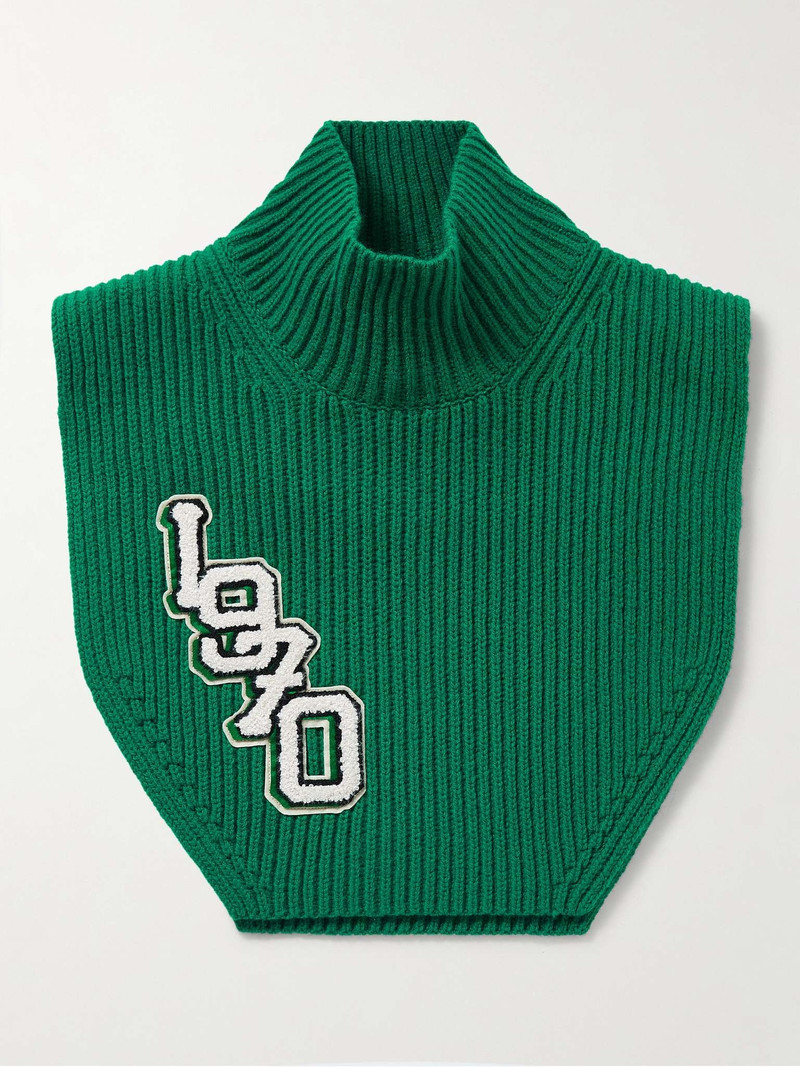 Logo-Appliquéd Knitted Bib 1