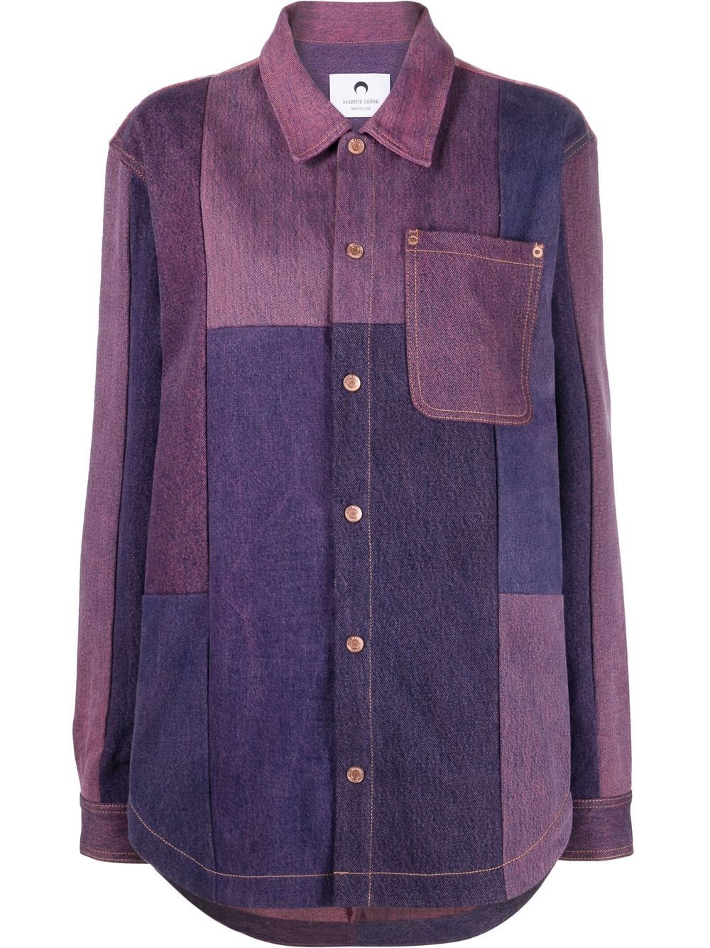 patchwork logo-print shirt - 1