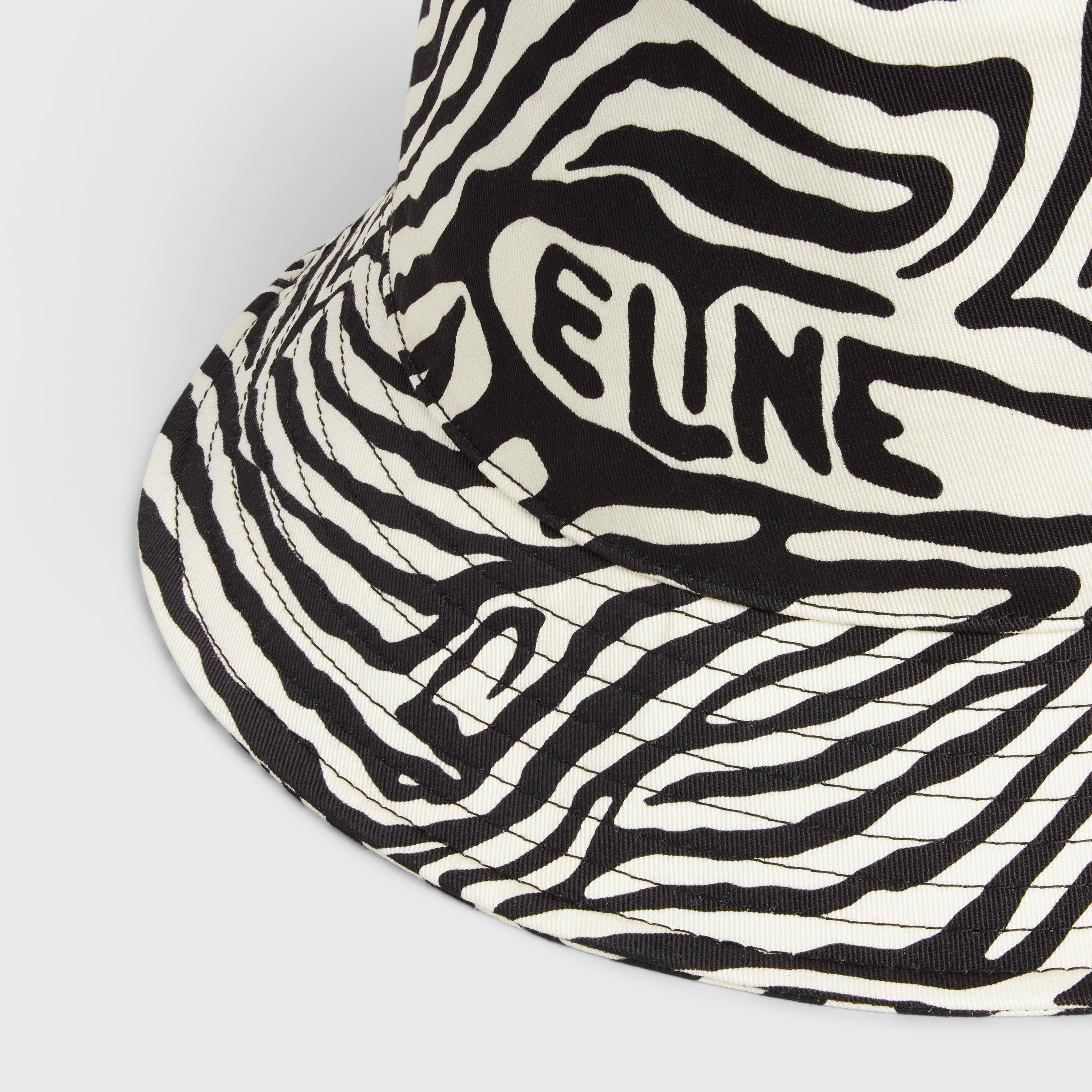 CELINE ZEBRA-PRINT BUCKET HAT IN COTTON GABARDINE - 3