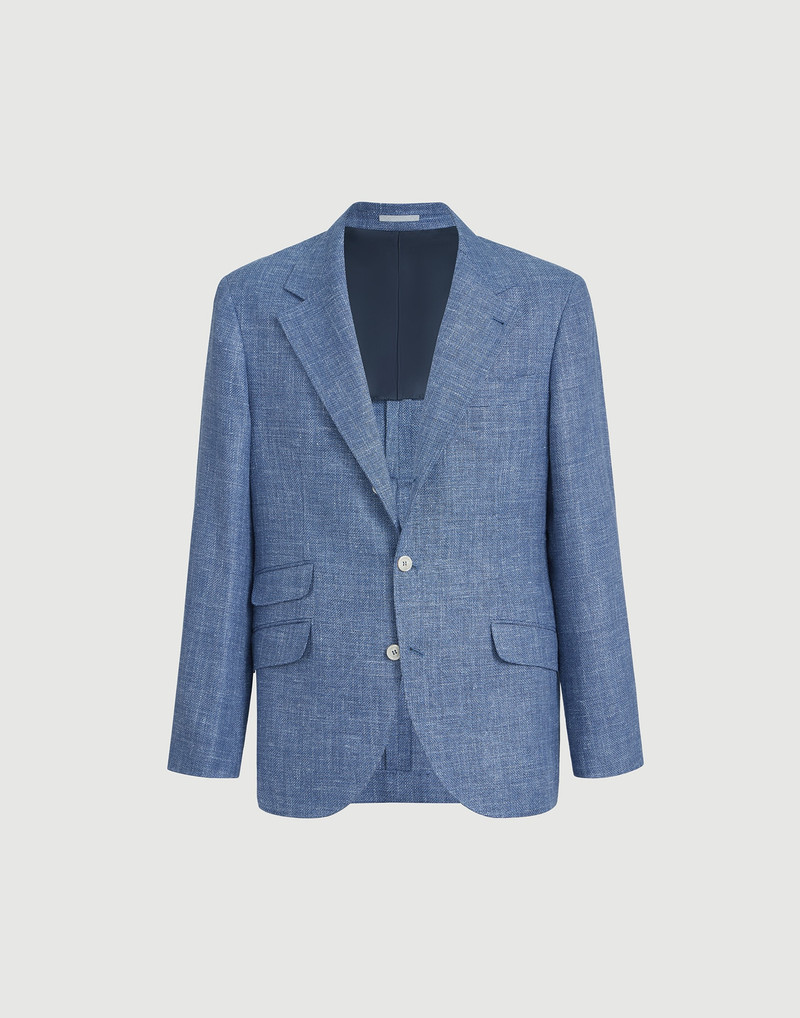 Virgin wool, silk and linen hopsack deconstructed Cavallo blazer 1