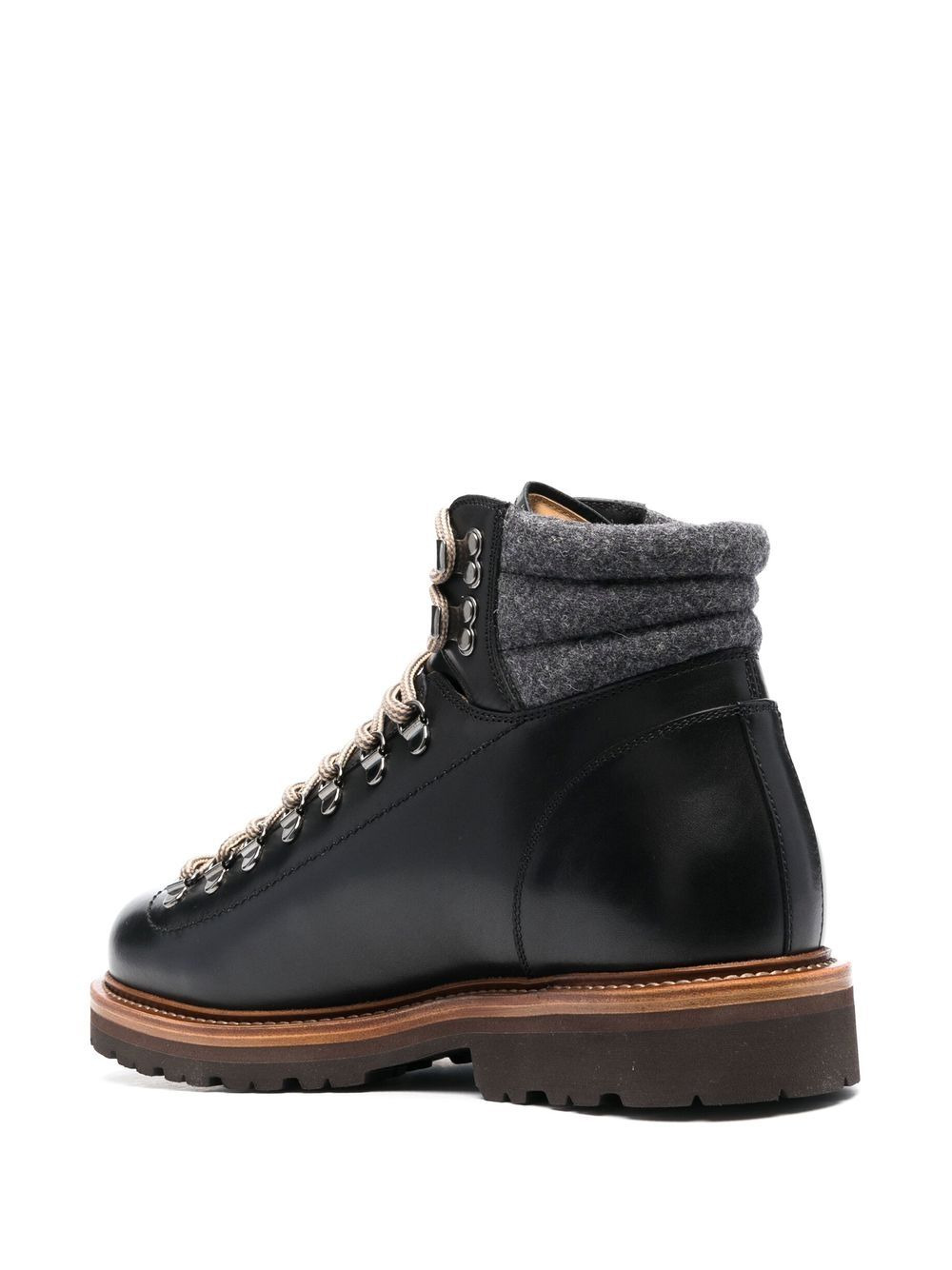 lace-up leather hiking boots - 3